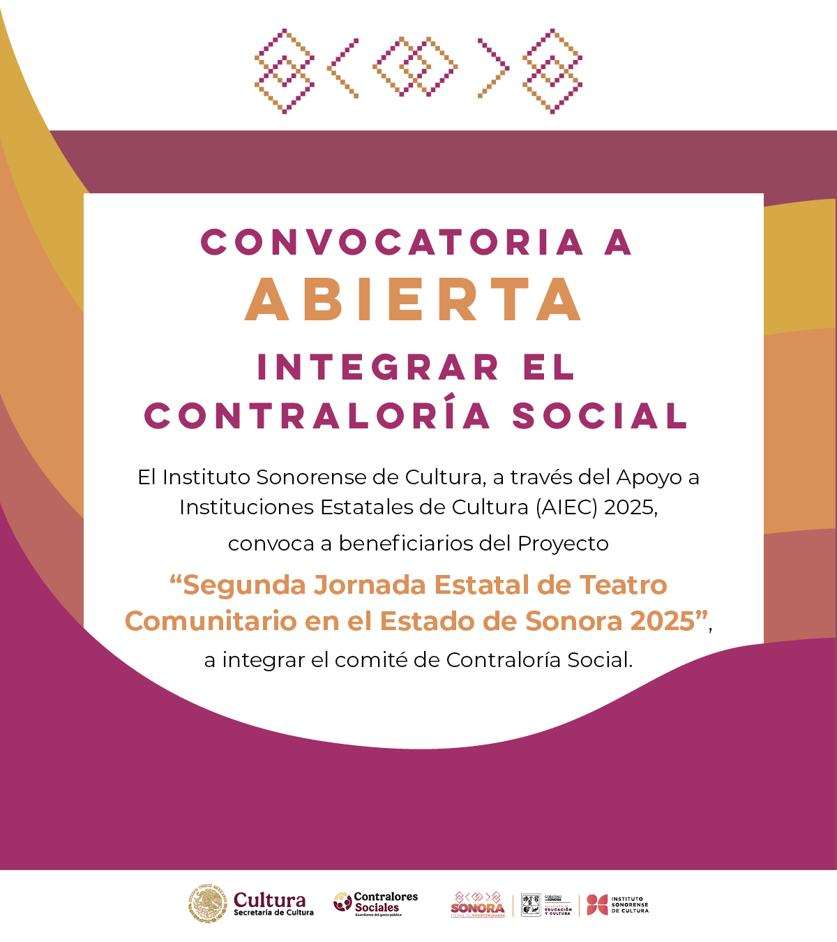 CONVOCATORIA A INTEGRAR EL COMITÉ DE CONTRALORÍA SOCIAL